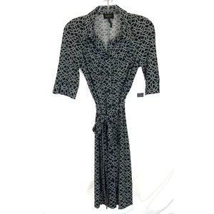 NWT Womens Size 8 Laundry by Shelli Segal Full Button Front Belted Midi Dress
